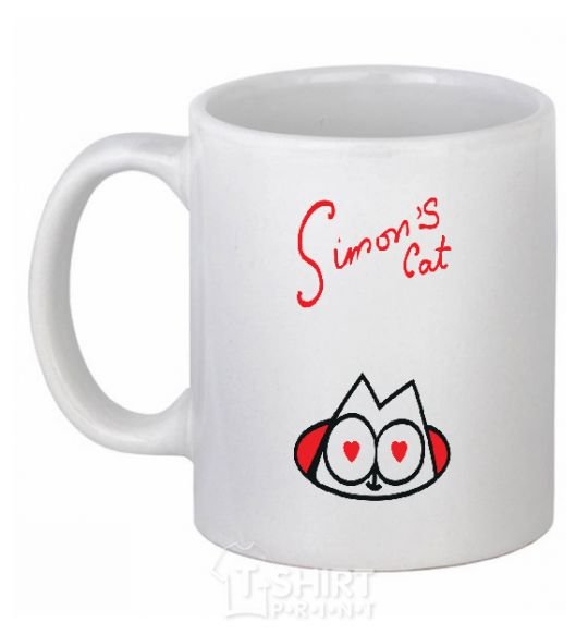Ceramic mug SIMON'S CAT inscription White фото