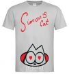 Men's T-Shirt SIMON'S CAT inscription grey фото