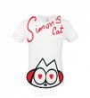 Мужская футболка SIMON'S CAT надпись Белый фото