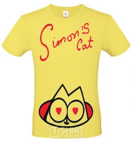 Men's T-Shirt SIMON'S CAT inscription cornsilk фото