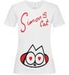 Women's T-shirt SIMON'S CAT inscription White фото