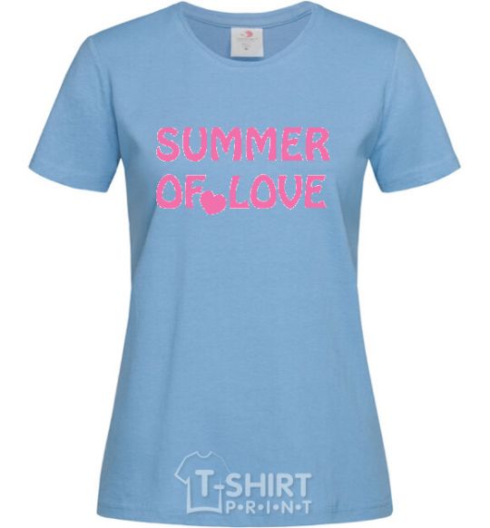 Women's T-shirt SUMMER OF LOVE sky-blue фото