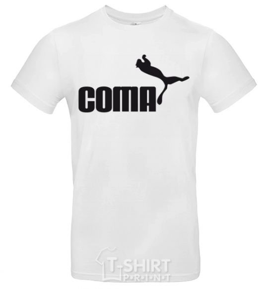Men's T-Shirt COMA with a cougar White фото