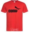 Men's T-Shirt COMA with a cougar red фото