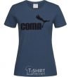 Women's T-shirt COMA with a cougar navy-blue фото
