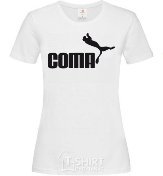 Women's T-shirt COMA with a cougar White фото