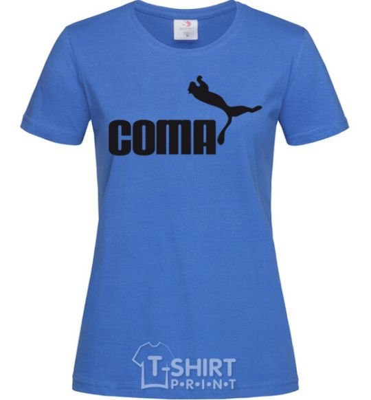 Women's T-shirt COMA with a cougar royal-blue фото