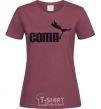 Women's T-shirt COMA with a cougar burgundy фото