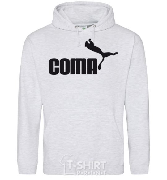 Men`s hoodie COMA with a cougar sport-grey фото