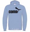 Men`s hoodie COMA with a cougar sky-blue фото