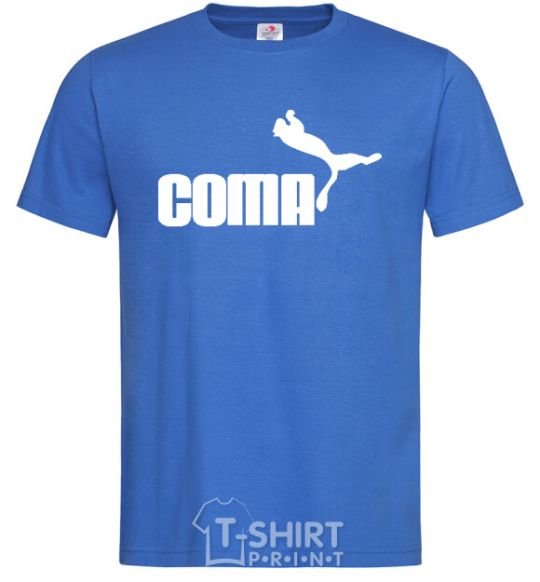 Men's T-Shirt COMA with a cougar royal-blue фото
