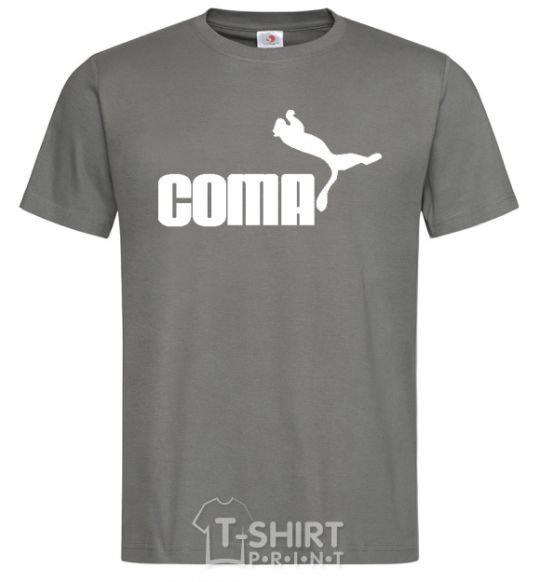Men's T-Shirt COMA with a cougar dark-grey фото