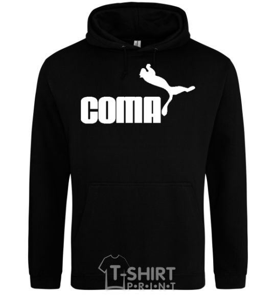Men`s hoodie COMA with a cougar black фото