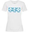 Women's T-shirt EAT, SLEEP, BIKE White фото