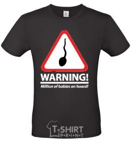 Men's T-Shirt WARNING! MILLION OF BABIES ON BOARD! black фото
