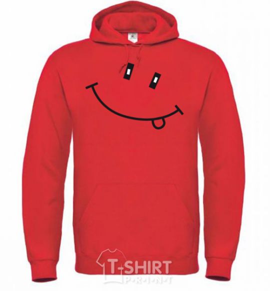 Men`s hoodie SMILE bright-red фото