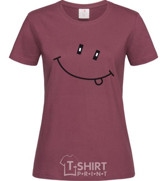 Women's T-shirt SMILE burgundy фото