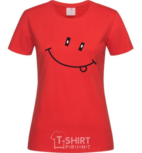 Women's T-shirt SMILE red фото