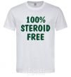 Men's T-Shirt 100% STEROID FREE White фото