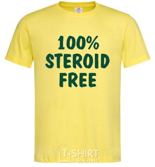 Men's T-Shirt 100% STEROID FREE cornsilk фото