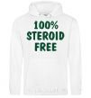 Men`s hoodie 100% STEROID FREE White фото