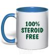 Mug with a colored handle 100% STEROID FREE royal-blue фото