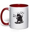 Mug with a colored handle YETI red фото