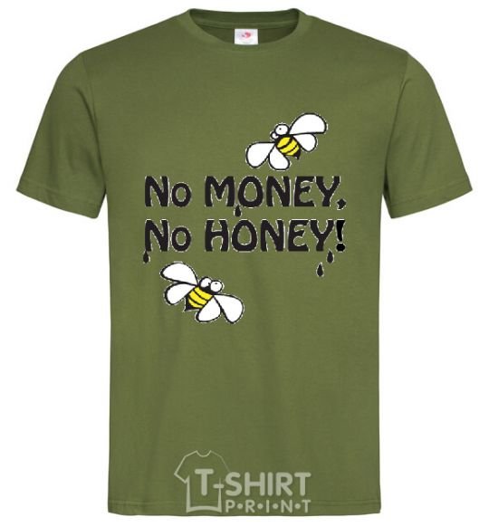 Men's T-Shirt NO MONEY - NO HONEY millennial-khaki фото