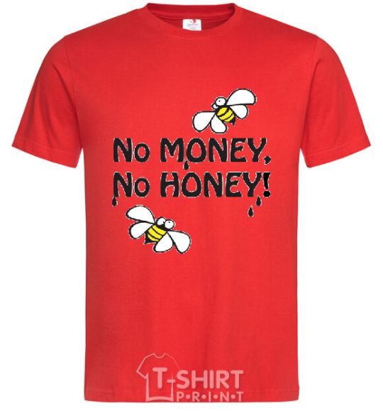 Мужская футболка NO MONEY - NO HONEY Красный фото