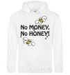 Men`s hoodie NO MONEY - NO HONEY White фото