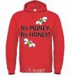 Men`s hoodie NO MONEY - NO HONEY bright-red фото