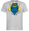 Men's T-Shirt BATMAN costume underneath the clothes grey фото