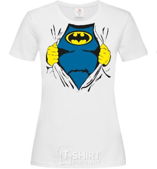 Women's T-shirt BATMAN costume underneath the clothes White фото