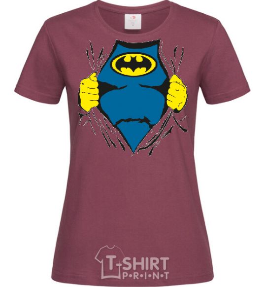 Women's T-shirt BATMAN costume underneath the clothes burgundy фото