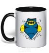 Mug with a colored handle BATMAN costume underneath the clothes black фото