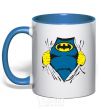 Mug with a colored handle BATMAN costume underneath the clothes royal-blue фото