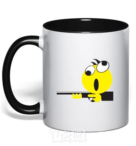 Mug with a colored handle BANG-BANG black фото