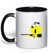 Mug with a colored handle BANG-BANG black фото