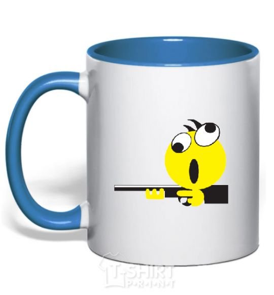 Mug with a colored handle BANG-BANG royal-blue фото