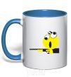 Mug with a colored handle BANG-BANG royal-blue фото