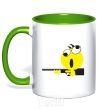 Mug with a colored handle BANG-BANG kelly-green фото