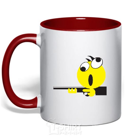 Mug with a colored handle BANG-BANG red фото