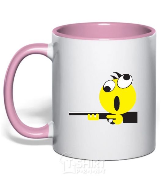 Mug with a colored handle BANG-BANG light-pink фото