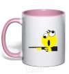 Mug with a colored handle BANG-BANG light-pink фото