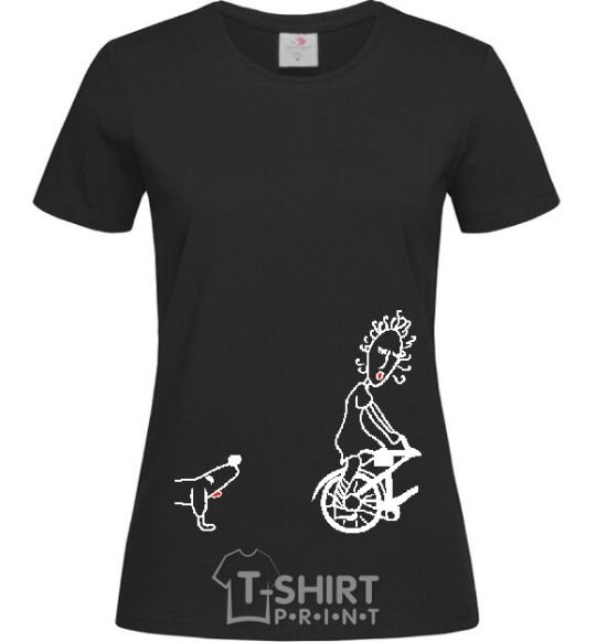 Women's T-shirt BIKE (bicycle) black фото