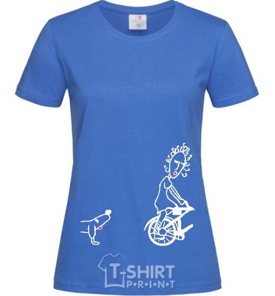 Women's T-shirt BIKE (bicycle) royal-blue фото