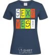 Women's T-shirt SEX? YES! navy-blue фото