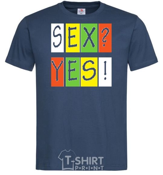 Men's T-Shirt SEX? YES! navy-blue фото