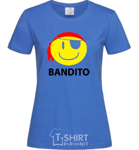 Women's T-shirt BANDITO SMILE royal-blue фото