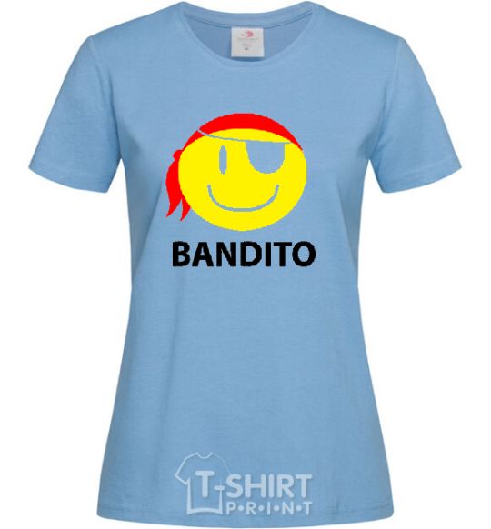 Women's T-shirt BANDITO SMILE sky-blue фото